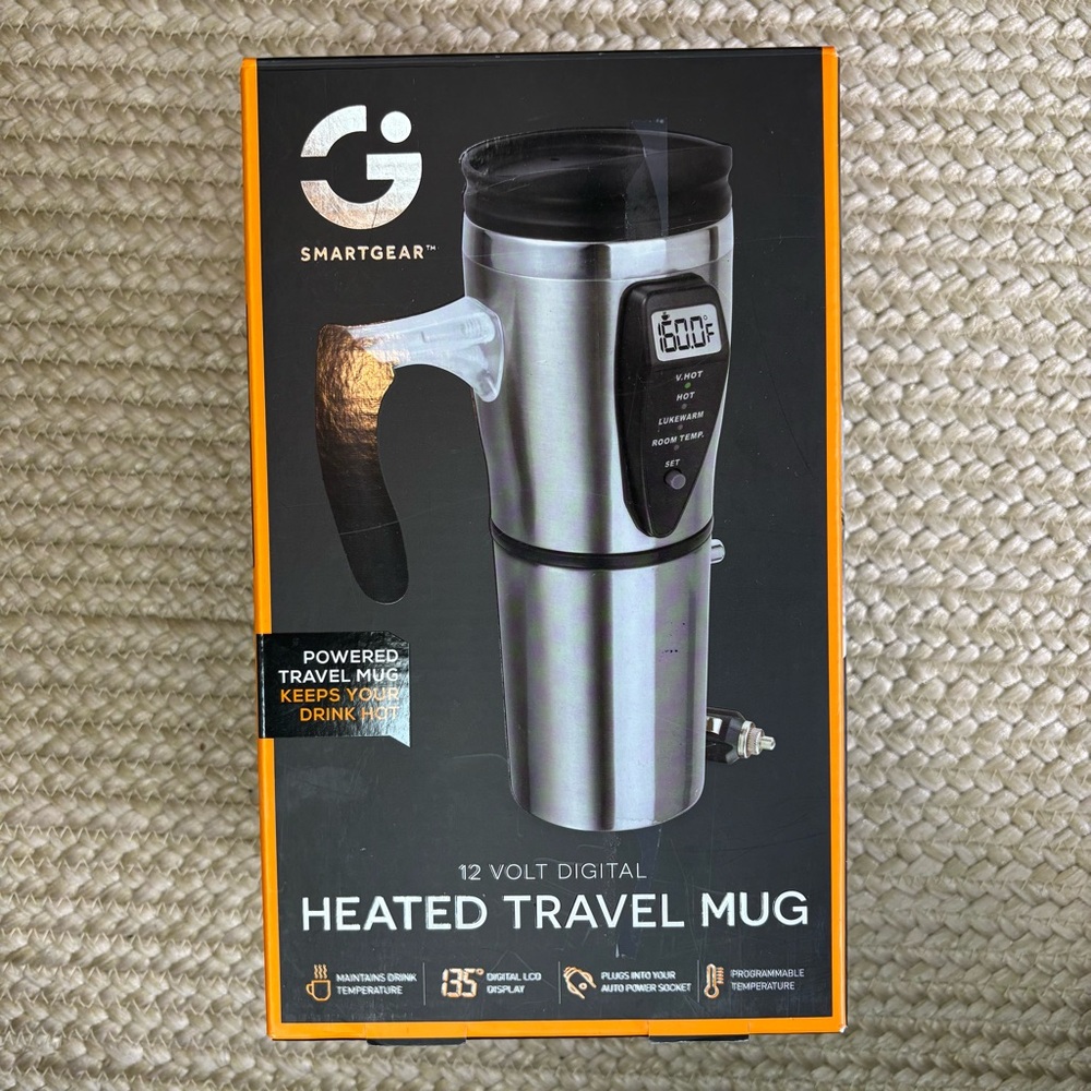 SmartGear 12V Heated Digital Travel Mug Stainless Steel NIOB